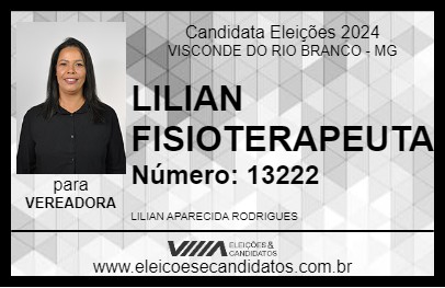 Candidato LILIAN FISIOTERAPEUTA 2024 - VISCONDE DO RIO BRANCO - Eleições