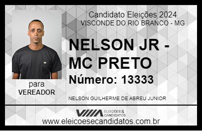 Candidato NELSON JR - MC PRETO 2024 - VISCONDE DO RIO BRANCO - Eleições