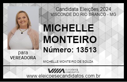 Candidato MICHELLE MONTEIRO 2024 - VISCONDE DO RIO BRANCO - Eleições