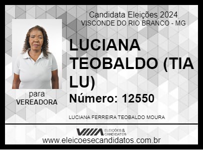 Candidato LUCIANA TEOBALDO (TIA LU) 2024 - VISCONDE DO RIO BRANCO - Eleições