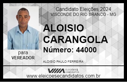 Candidato ALOISIO CARANGOLA 2024 - VISCONDE DO RIO BRANCO - Eleições