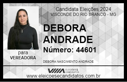 Candidato DEBORA ANDRADE 2024 - VISCONDE DO RIO BRANCO - Eleições