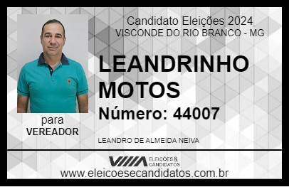 Candidato LEANDRINHO MOTOS 2024 - VISCONDE DO RIO BRANCO - Eleições