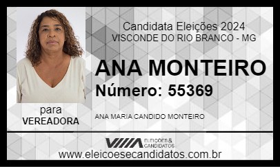 Candidato ANA MONTEIRO 2024 - VISCONDE DO RIO BRANCO - Eleições