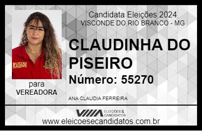 Candidato CLAUDINHA DO PISEIRO 2024 - VISCONDE DO RIO BRANCO - Eleições