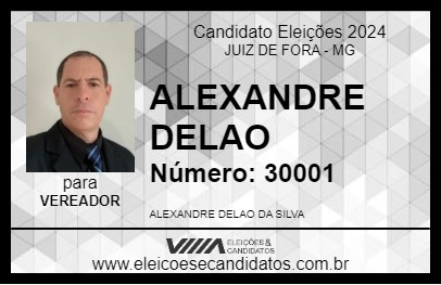 Candidato ALEXANDRE DELAO 2024 - JUIZ DE FORA - Eleições