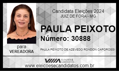 Candidato PAULA PEIXOTO 2024 - JUIZ DE FORA - Eleições