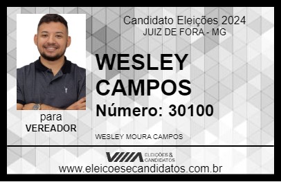 Candidato WESLEY CAMPOS 2024 - JUIZ DE FORA - Eleições