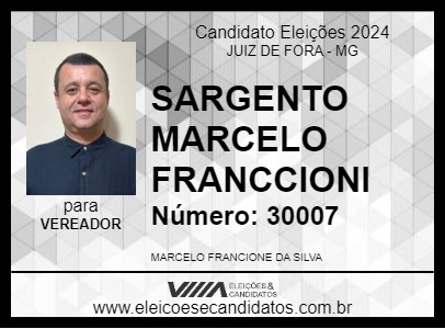 Candidato SARGENTO MARCELO FRANCCIONI 2024 - JUIZ DE FORA - Eleições