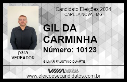 Candidato GIL DA CARMINHA 2024 - CAPELA NOVA - Eleições