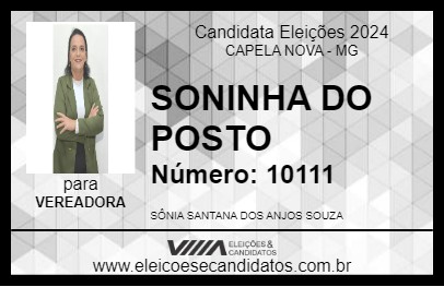 Candidato SONINHA DO POSTO 2024 - CAPELA NOVA - Eleições