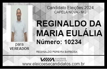 Candidato REGINALDO DA MARIA EULÁLIA 2024 - CAPELA NOVA - Eleições