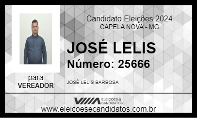 Candidato JOSÉ LELIS 2024 - CAPELA NOVA - Eleições