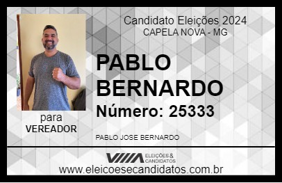 Candidato PABLO BERNARDO 2024 - CAPELA NOVA - Eleições