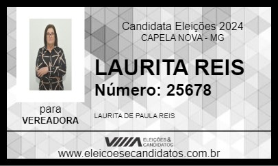 Candidato LAURITA REIS 2024 - CAPELA NOVA - Eleições