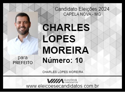 Candidato CHARLES LOPES MOREIRA 2024 - CAPELA NOVA - Eleições