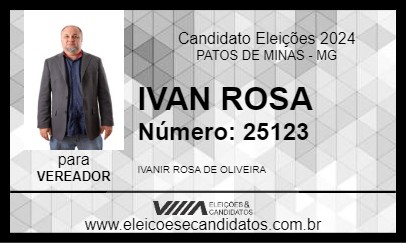 Candidato IVAN ROSA 2024 - PATOS DE MINAS - Eleições