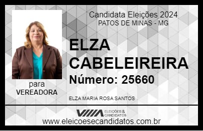 Candidato ELZA CABELEIREIRA 2024 - PATOS DE MINAS - Eleições