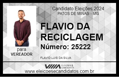 Candidato FLAVIO DA RECICLAGEM 2024 - PATOS DE MINAS - Eleições