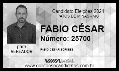 Candidato FABIO CÉSAR 2024 - PATOS DE MINAS - Eleições