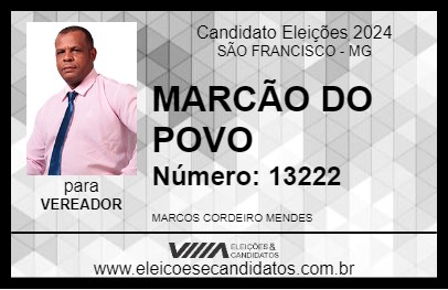 Candidato MARCÃO DO POVO 2024 - SÃO FRANCISCO - Eleições