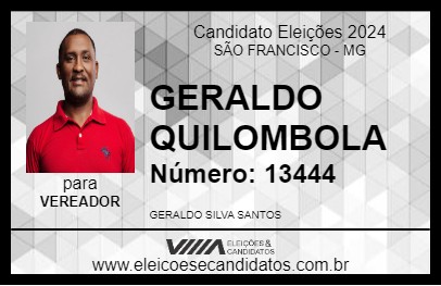 Candidato GERALDO QUILOMBOLA 2024 - SÃO FRANCISCO - Eleições