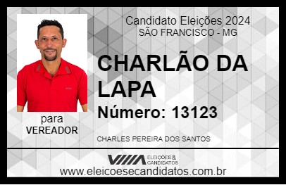 Candidato CHARLÃO DA LAPA 2024 - SÃO FRANCISCO - Eleições