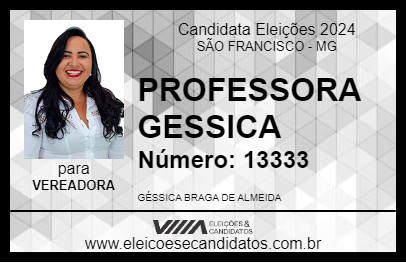 Candidato PROFESSORA GESSICA 2024 - SÃO FRANCISCO - Eleições