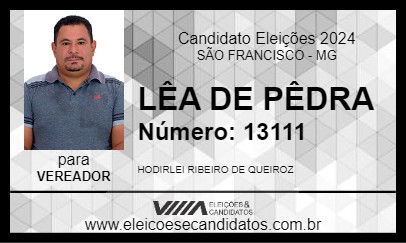 Candidato LÊA DE PÊDRA 2024 - SÃO FRANCISCO - Eleições