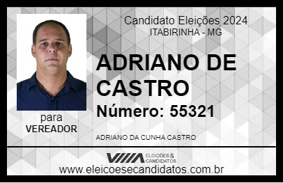 Candidato ADRIANO DE CASTRO 2024 - ITABIRINHA - Eleições