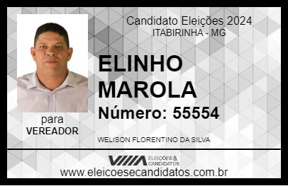 Candidato ELINHO MAROLA 2024 - ITABIRINHA - Eleições