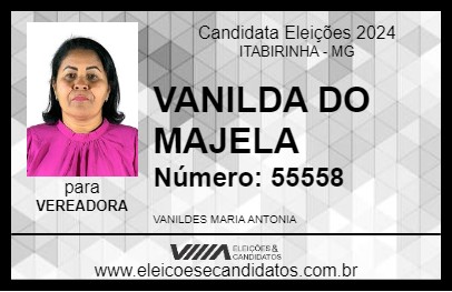 Candidato VANILDA DO MAJELA 2024 - ITABIRINHA - Eleições