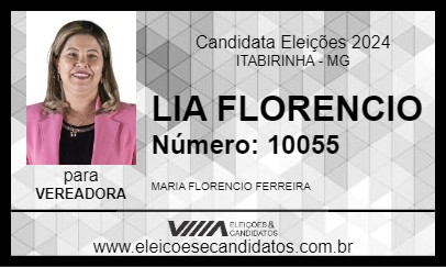 Candidato LIA FLORENCIO 2024 - ITABIRINHA - Eleições