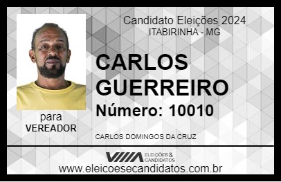 Candidato CARLOS GUERREIRO 2024 - ITABIRINHA - Eleições