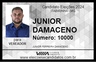 Candidato JUNIOR DAMACENO 2024 - ITABIRINHA - Eleições