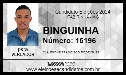 Candidato BINGUINHA 2024 - ITABIRINHA - Eleições