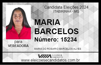 Candidato MARIA BARCELOS 2024 - ITABIRINHA - Eleições