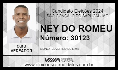 Candidato NEY DO ROMEU 2024 - SÃO GONÇALO DO SAPUCAÍ - Eleições