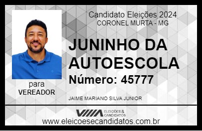 Candidato JUNINHO DA AUTOESCOLA 2024 - CORONEL MURTA - Eleições