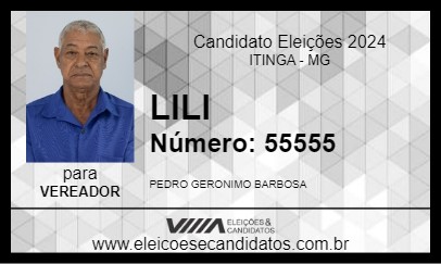 Candidato LILI 2024 - ITINGA - Eleições