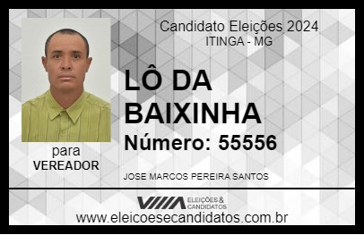 Candidato LÔ DA BAIXINHA 2024 - ITINGA - Eleições