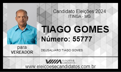 Candidato TIAGO GOMES 2024 - ITINGA - Eleições