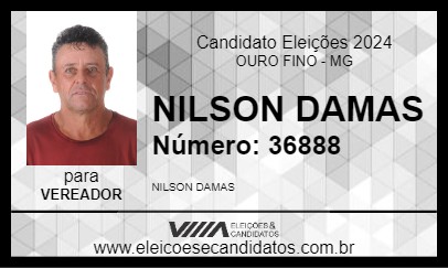 Candidato NILSON DAMAS 2024 - OURO FINO - Eleições