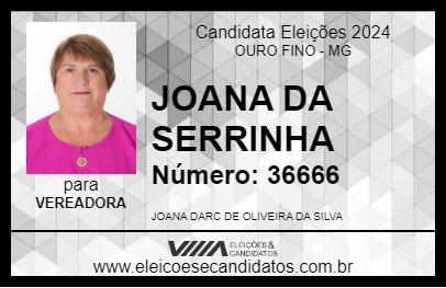 Candidato JOANA DA SERRINHA 2024 - OURO FINO - Eleições