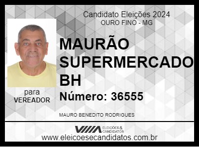 Candidato MAURÃO SUPERMERCADO BH 2024 - OURO FINO - Eleições