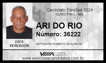 Candidato ARI DO RIO 2024 - OURO FINO - Eleições