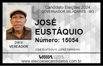 Candidato JOSÉ EUSTÁQUIO 2024 - GOVERNADOR VALADARES - Eleições