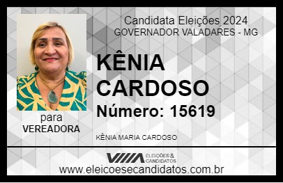 Candidato KÊNIA CARDOSO 2024 - GOVERNADOR VALADARES - Eleições