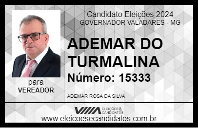 Candidato ADEMAR DO TURMALINA 2024 - GOVERNADOR VALADARES - Eleições