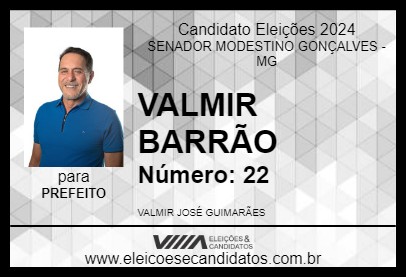 Candidato VALMIR BARRÃO 2024 - SENADOR MODESTINO GONÇALVES - Eleições